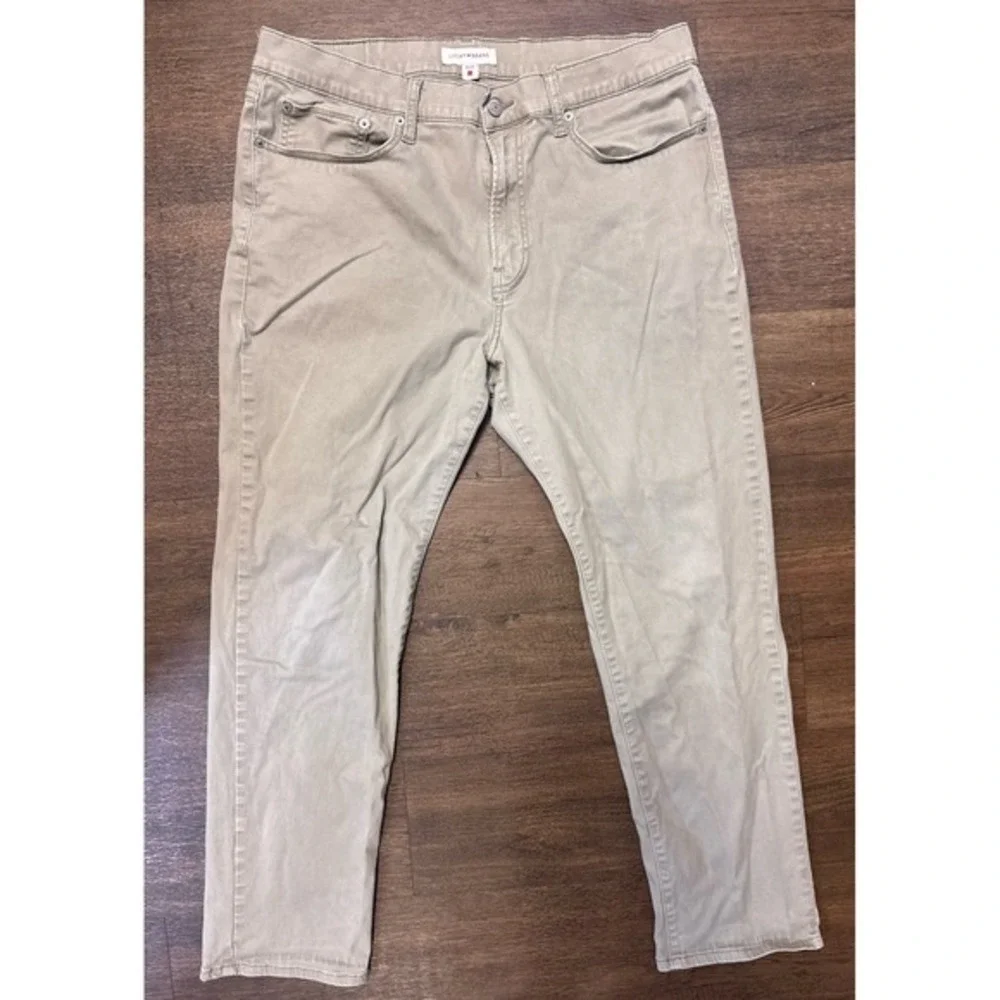 Lucky Brand 121 Jeans Mens 36x30 Khaki‎ Beige Heritage Slim Stretch Flex